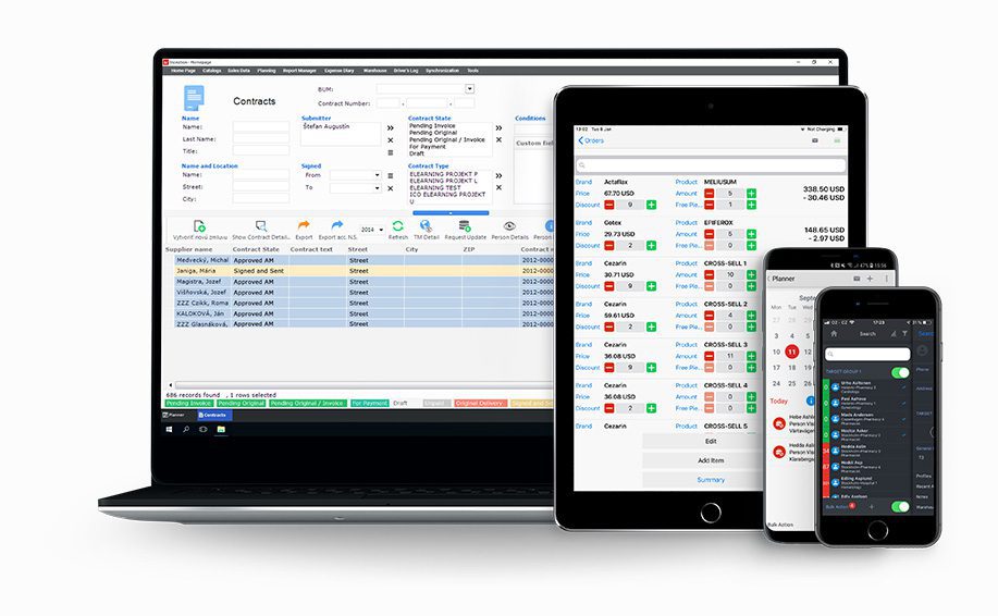 Order and Contracts Management on Inception CRM for iOS, Android, and Windows