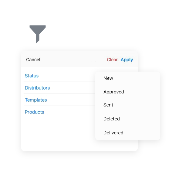 Filter options for Pharmacy Orders