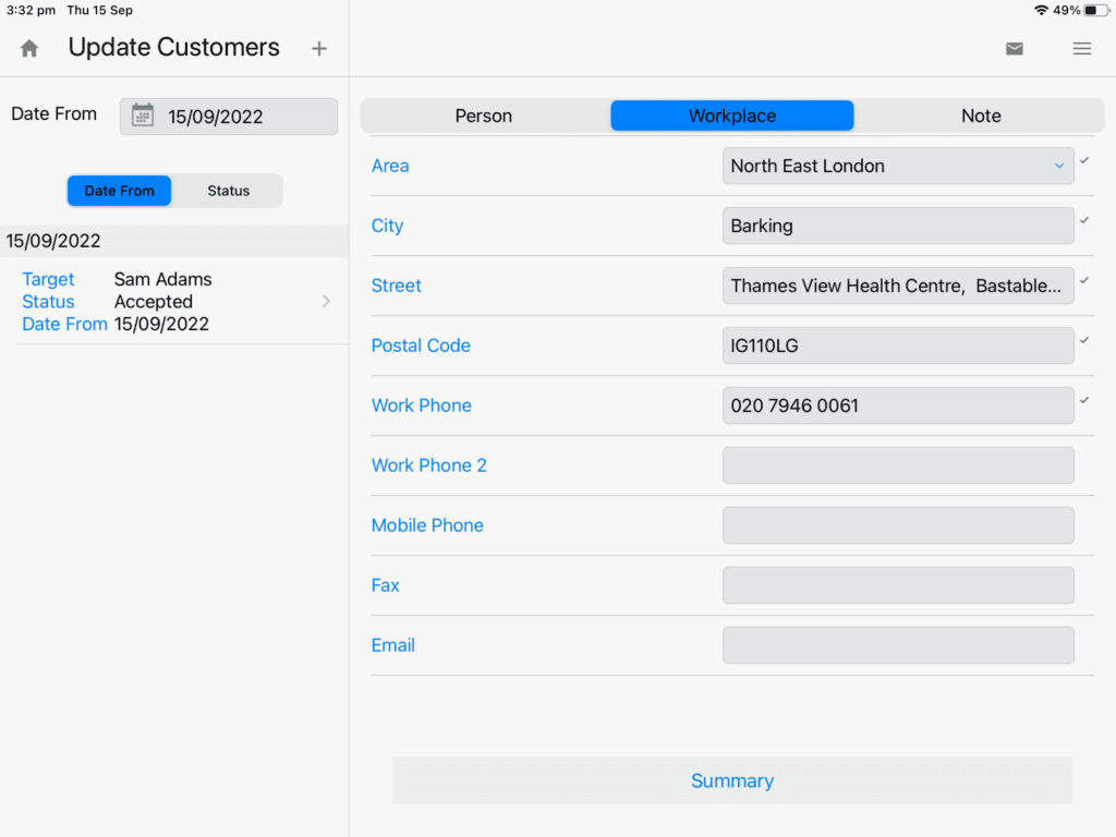 Update Request form - Email not required when adding or updating customer data