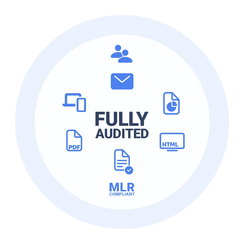 Omnichannel CRM with unified, MLR-compliant audit trails across all HCP interactions.